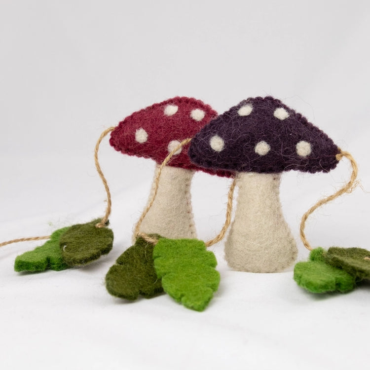 Felted Mushroom Garland