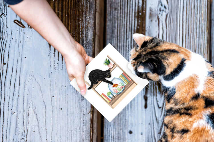 Mischievous Cat Quilling Card