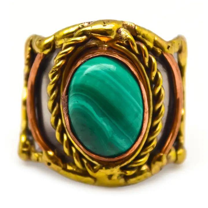 Mixed Metal and Stone Ring