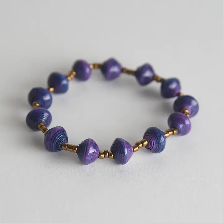 Striped Recycled Paper Bracelets