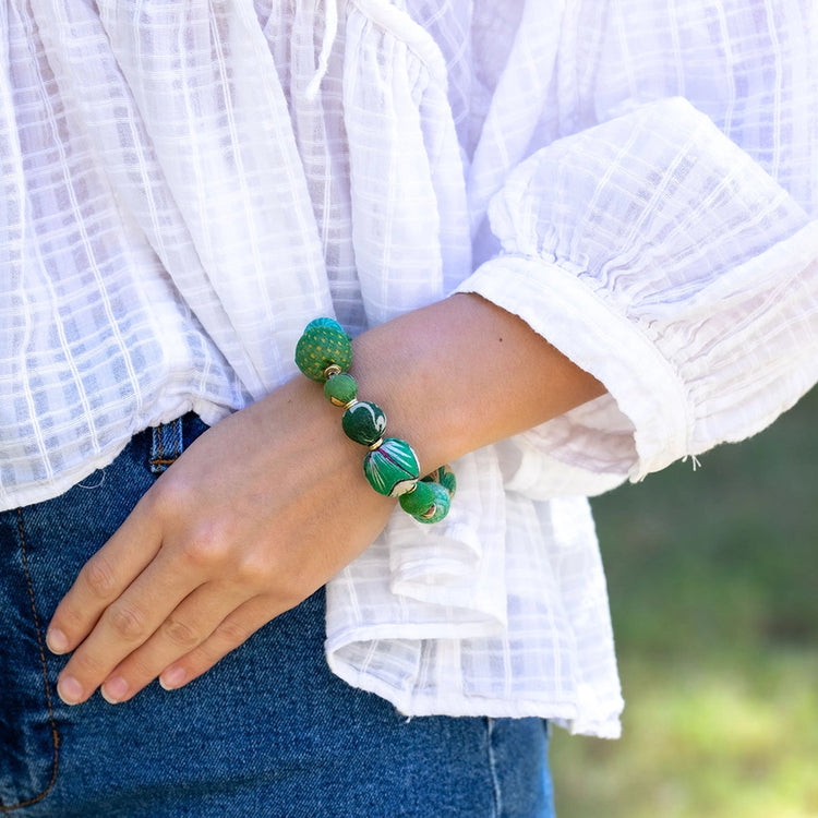 Aasha Bold Seagrass Stretch Bracelet