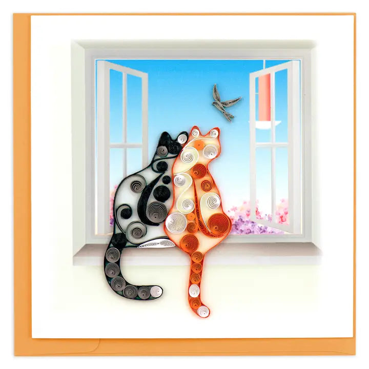 Quilling Card Two Cats