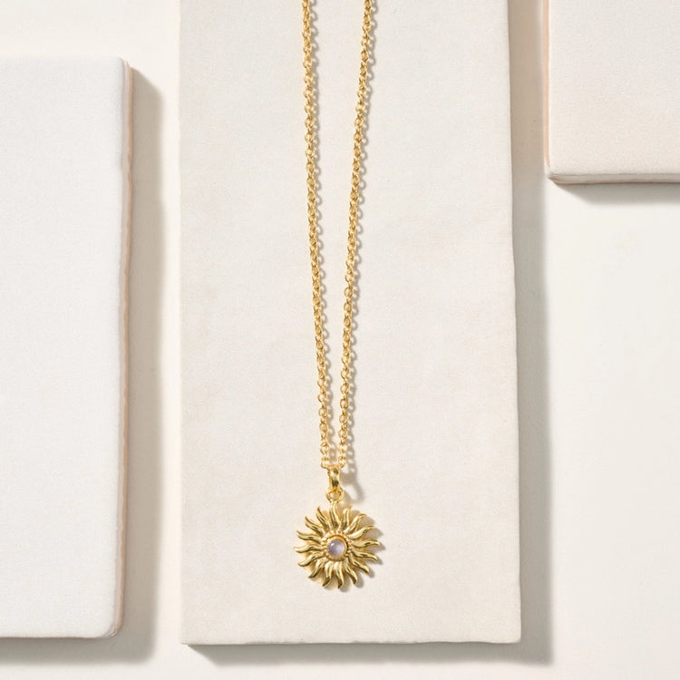 Sunburst Moonstone Necklace