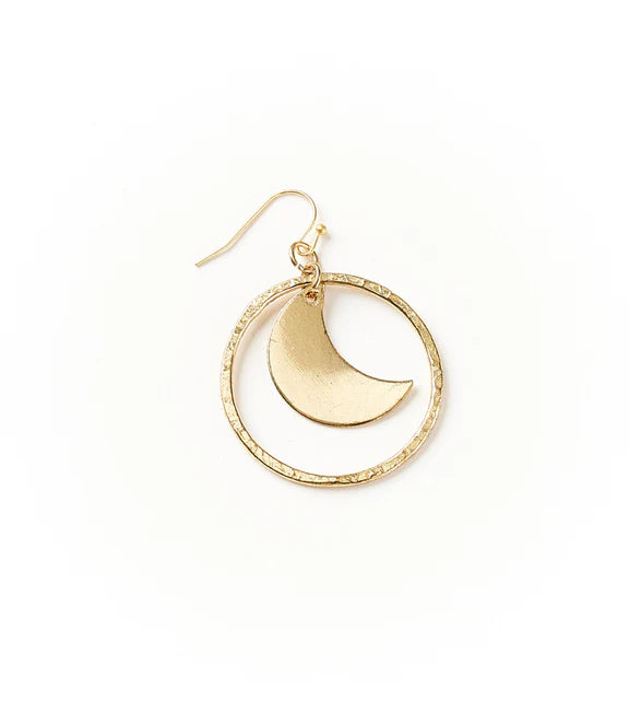 Diya Crescent Moon Dangle Earring