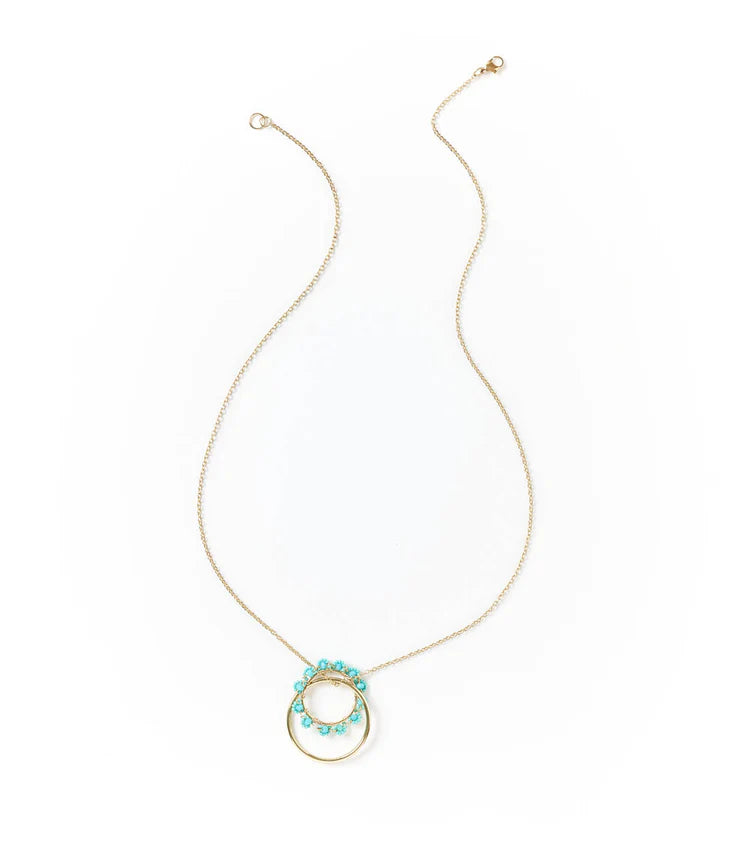 Jatasya Beaded Hoop Pendant Necklace