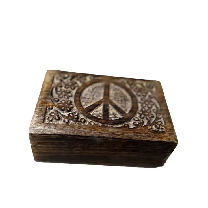Tranquility Wooden Peace Sign Chest