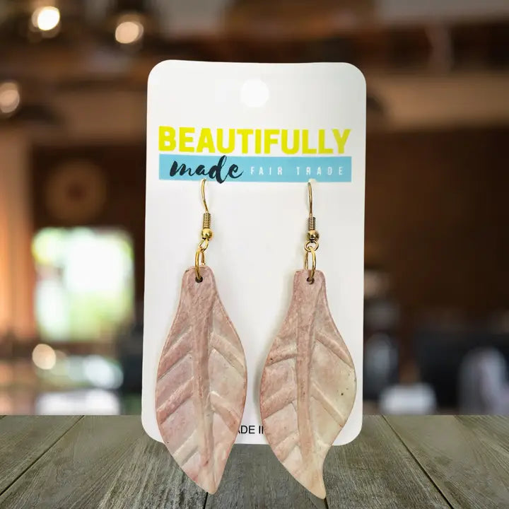 Falling Leaf Soapstone Earrings