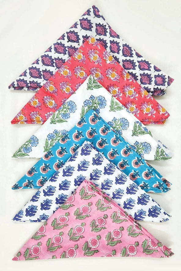 Set of 6 Jaipur Block Print Napkins