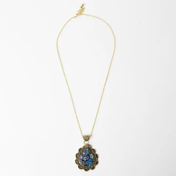 Anya Brass Teardrop Pendant Necklace