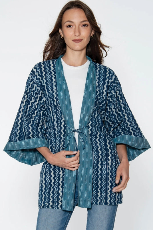 Reversible Ikat Handloomed Kimono