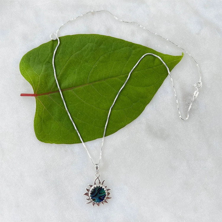 Abalone Sun Sterling Silver Necklace