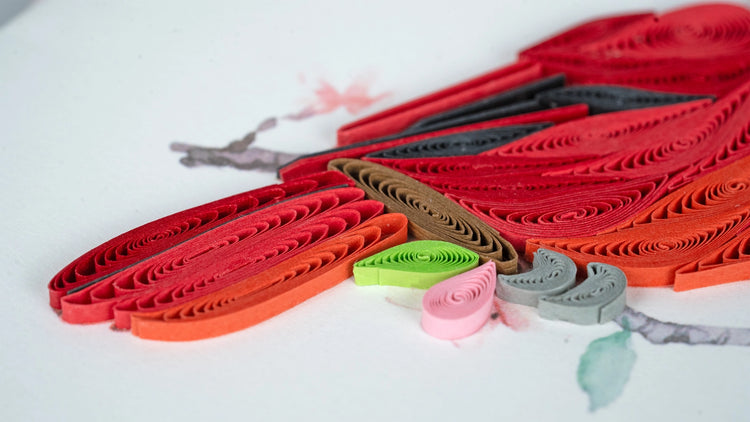 Cardinal & Cherry Blossom Quilling Card