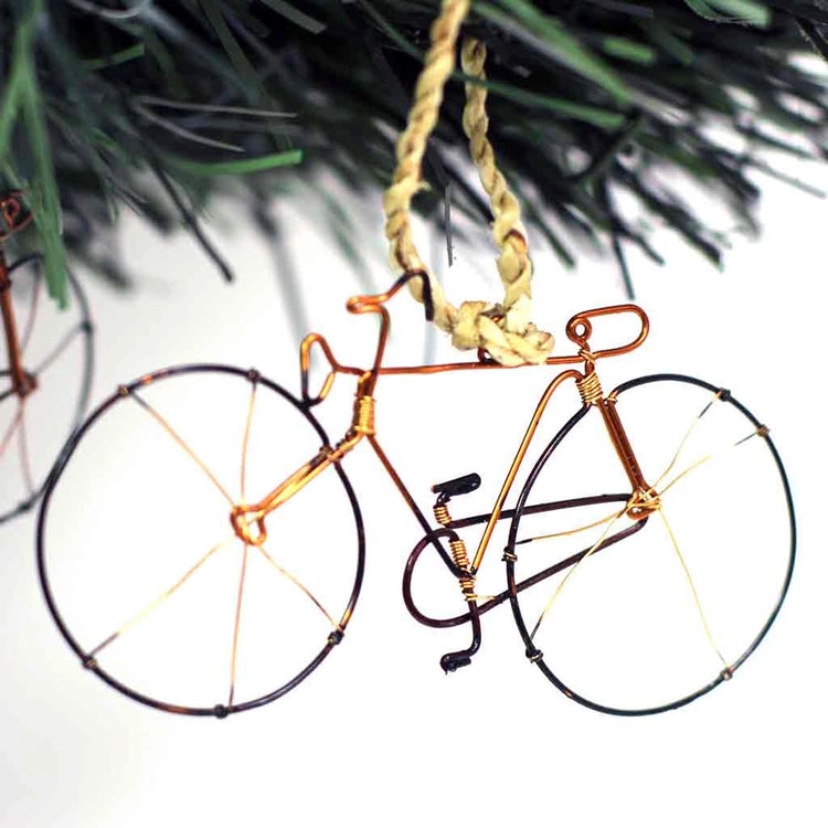 Recycled Wire Bicycle Ornament