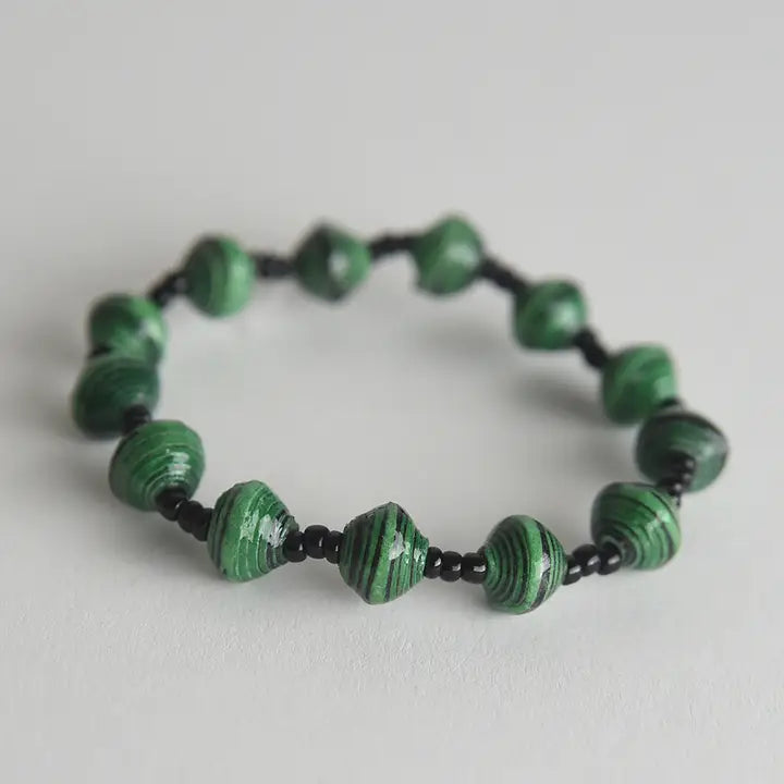 Striped Recycled Paper Bracelets