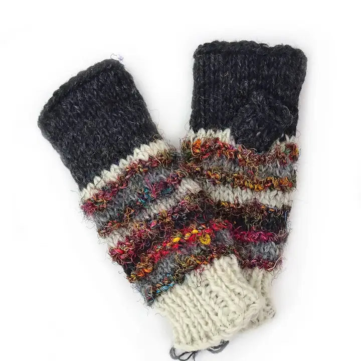 Wool and Silk Fingerless Gloves