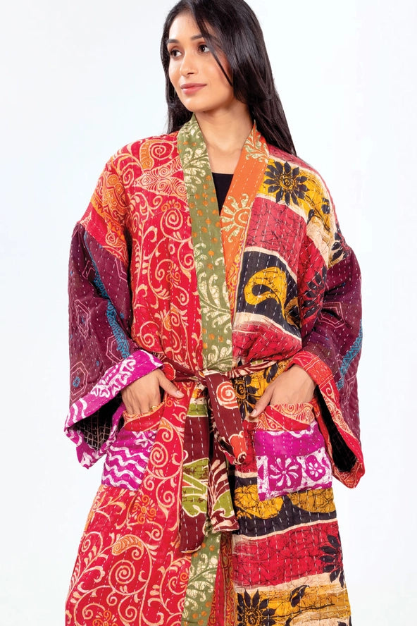 Kantha Patchwork Robe