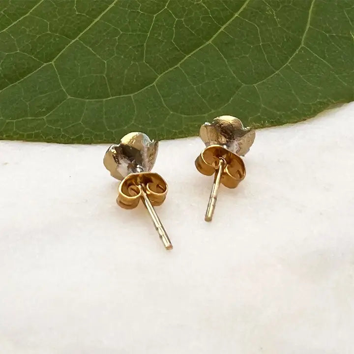 Brass Rose Stud Earrings
