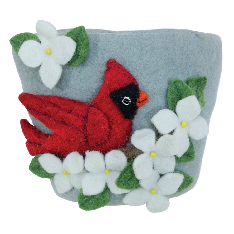 Dogwood Cardinal Felt Planter