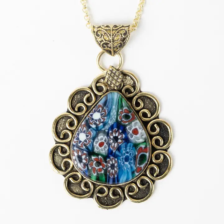 Anya Brass Teardrop Pendant Necklace