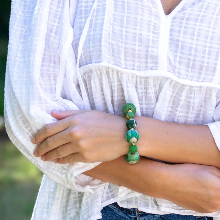 Aasha Bold Seagrass Stretch Bracelet