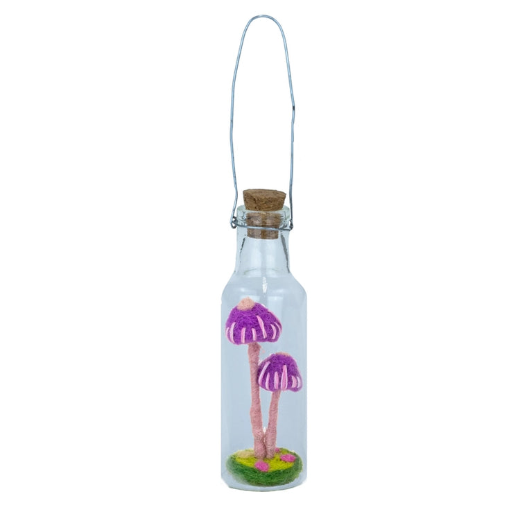 Pink Lady Bottled Mushroom Ornament