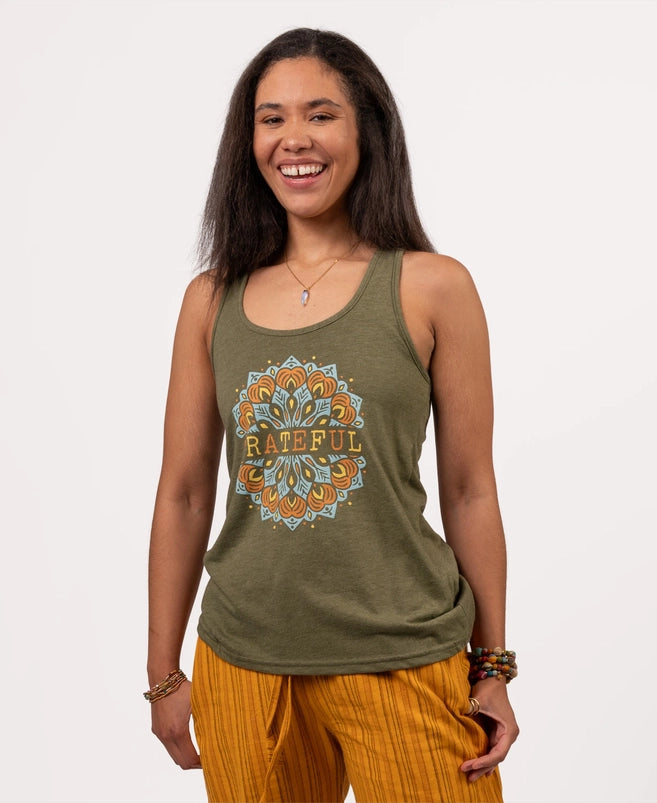 Grateful Blossom Mandala Racerback Tank