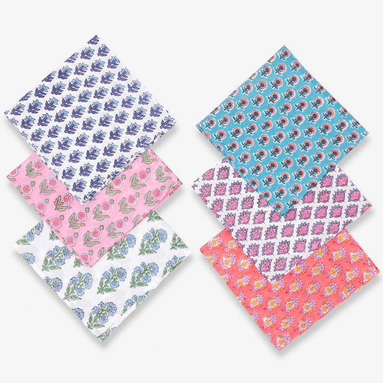 Set of 6 Jaipur Block Print Napkins