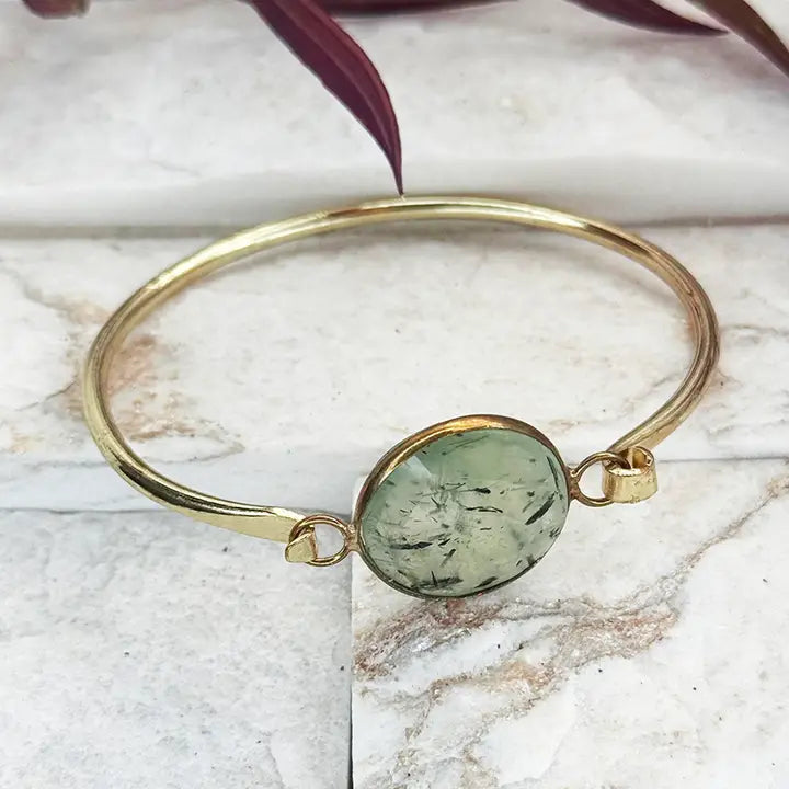 Gold-Plated Prehnite Bracelet