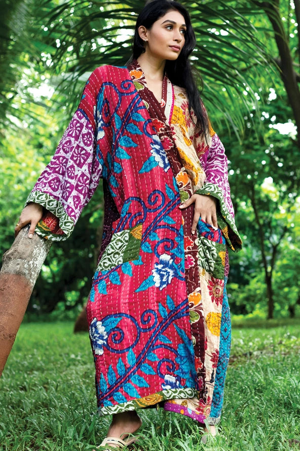 Kantha Patchwork Robe