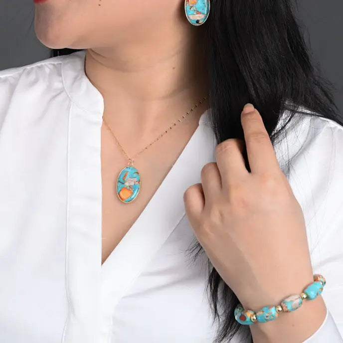 Sierra Bloom Turquoise Stone Necklace