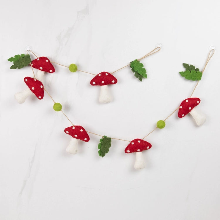 Felted Mushroom Garland