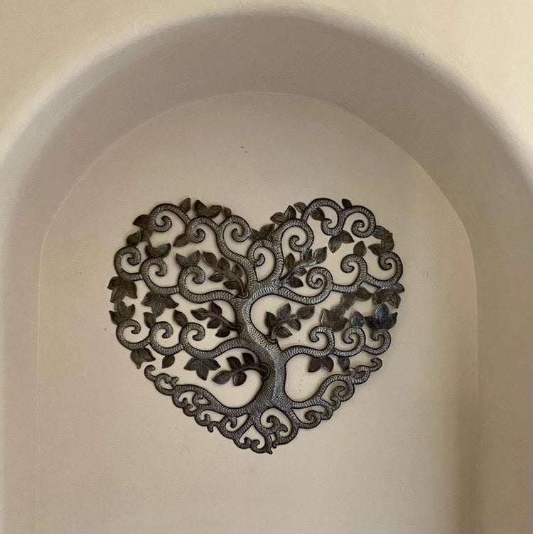 Heart Shaped Tree of Life Metal Wall Art