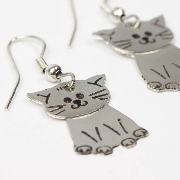 Dancing Kitty Dangle Earrings