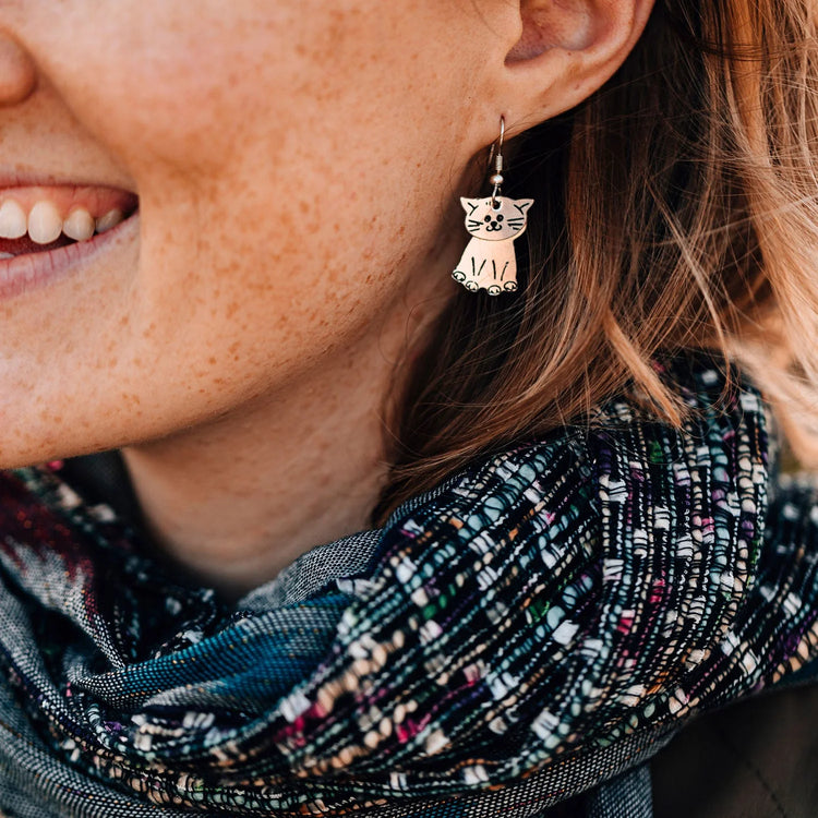 Dancing Kitty Dangle Earrings