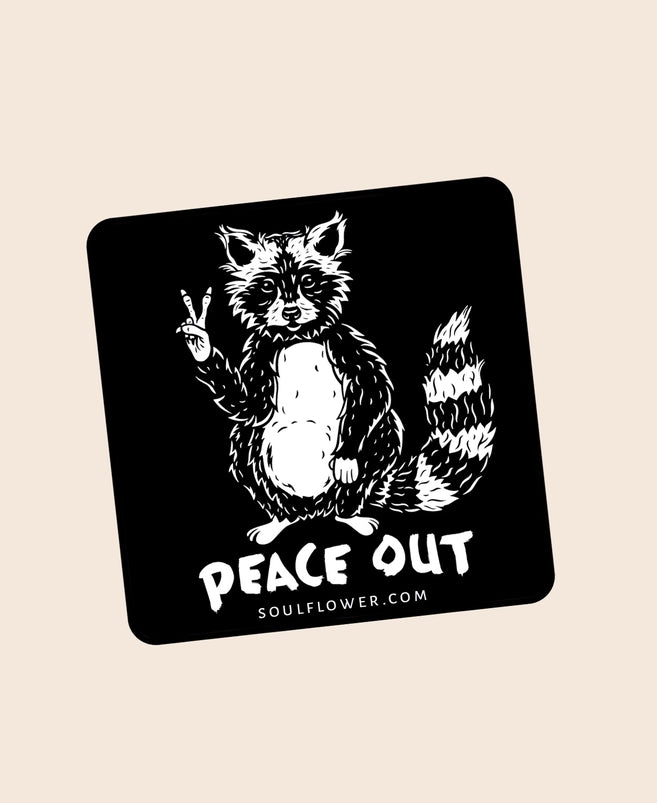 Peace Out Racoon Magnet