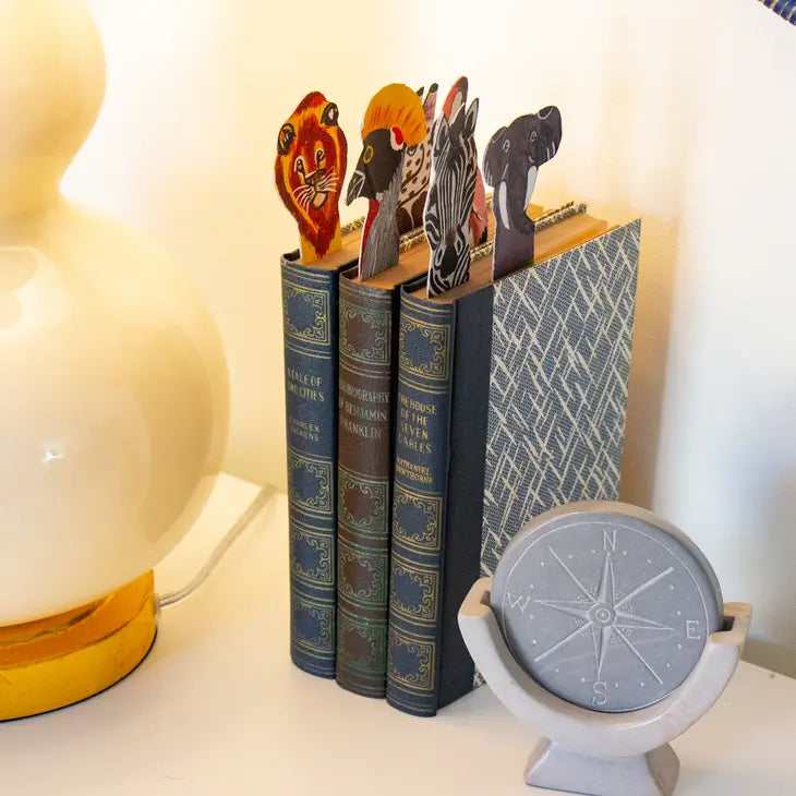 Leather Safari Animal Bookmark