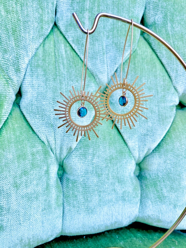 Brass Sunburst Earrings