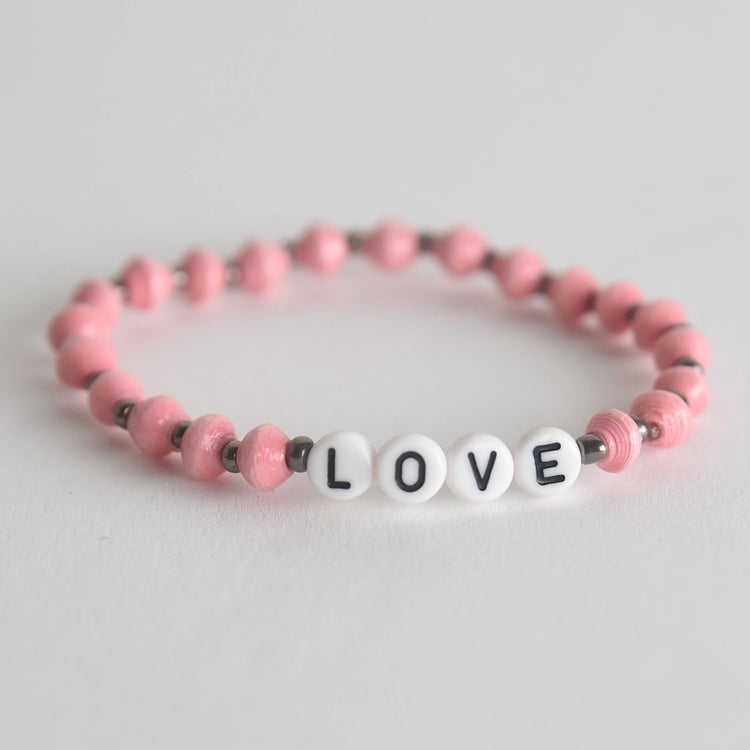Paper Bead Love Bracelets