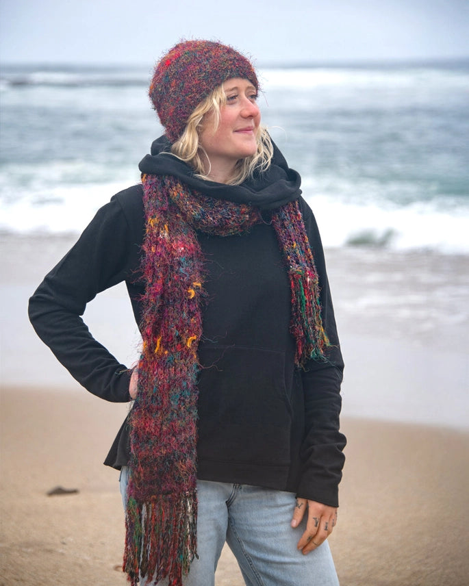 Multicolor Upcycled Silk Scarf