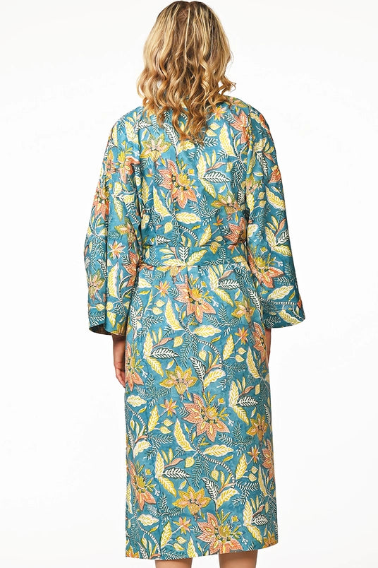 Lalita Block Print Kimono Robe