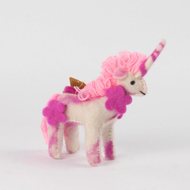 Light Pink Mini Felt Unicorn