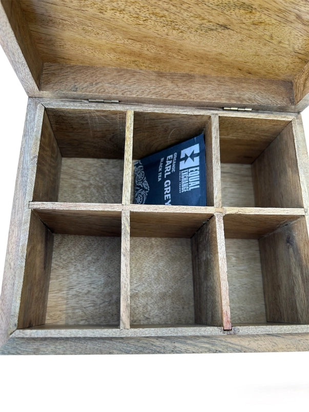 Mango Wood Tea Caddy Box