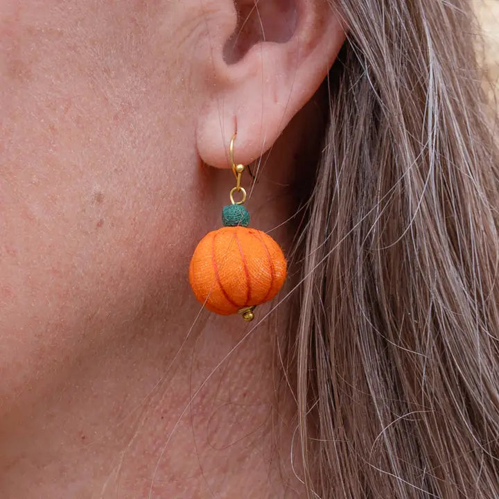 Kantha Pumpkin Earrings