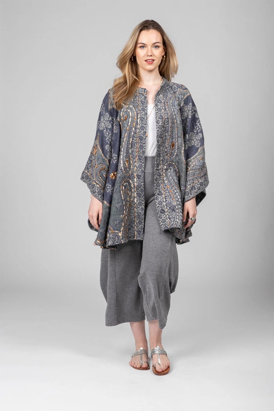 Paisley Embroidered Poncho