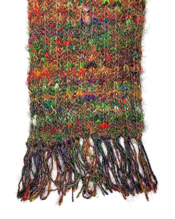 Multicolor Upcycled Silk Scarf