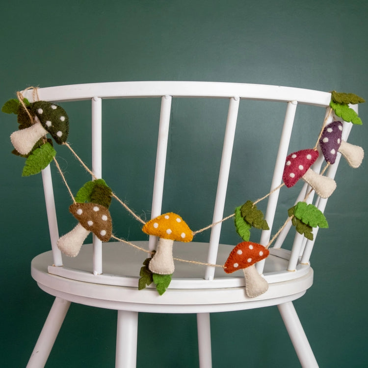 Felted Mushroom Garland