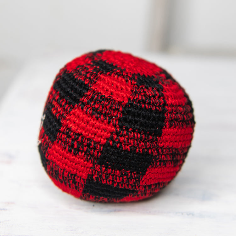 Large Plaid Crochet Hacky Ball Footbag