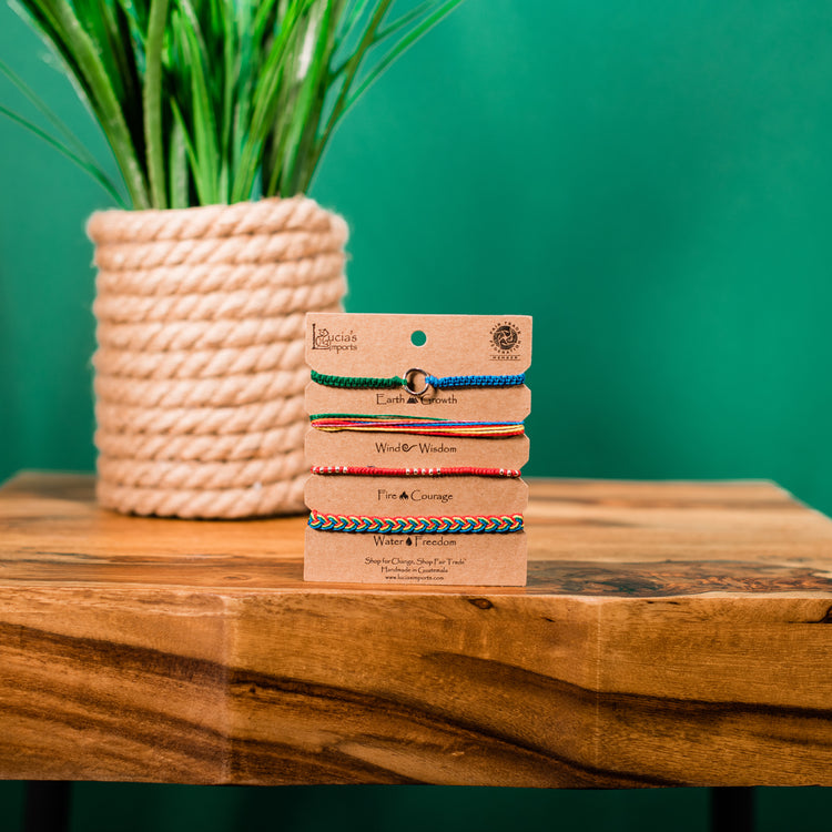 Elements Carded Bracelet Set - Rainbow