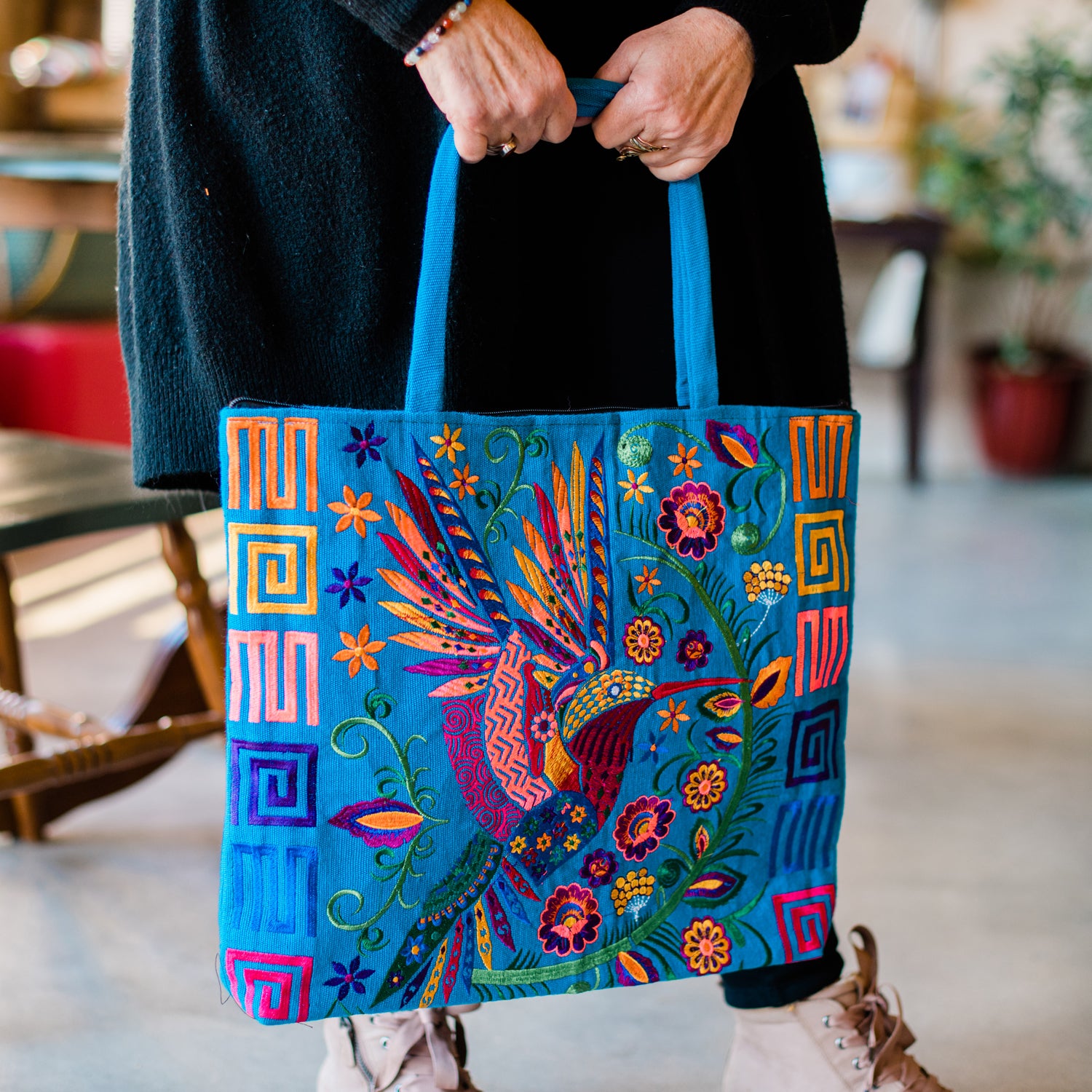 Wild Bird Embroidered Tote Bag – Lucia display picture 2