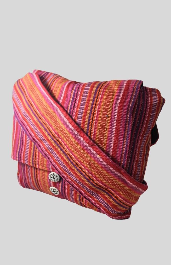 Cotton Messenger Bag With Flap